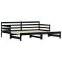 Sofá cama nido madera maciza de pino negro 90x190 cm de , Camas y somieres - Ref: Foro24-836155, Precio: 221,28 €, Descuento: %