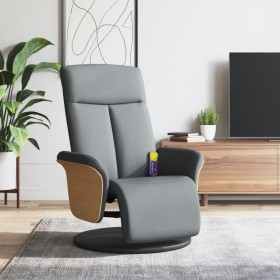 Sillón reclinable de masaje con reposapiés tela gris claro de , Sillones - Ref: Foro24-356533, Precio: 256,99 €, Descuento: %