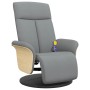 Recliner massage chair with footrest light gray fabric by , Armchairs - Ref: Foro24-356533, Price: 256,99 €, Discount: %