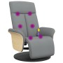 Recliner massage chair with footrest light gray fabric by , Armchairs - Ref: Foro24-356533, Price: 256,99 €, Discount: %