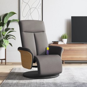 Sillón reclinable de masaje con reposapiés tela gris taupe de , Sillones - Ref: Foro24-356538, Precio: 253,99 €, Descuento: %