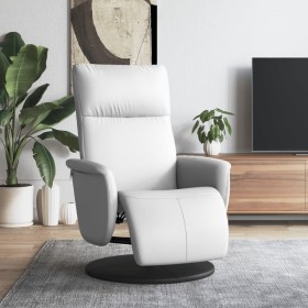 Sillón reclinable con reposapiés cuero sintético blanco de , Sillones - Ref: Foro24-356550, Precio: 205,99 €, Descuento: %