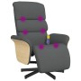 Recliner massage chair with footrest dark gray fabric by , Armchairs - Ref: Foro24-356614, Price: 252,61 €, Discount: %