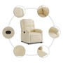 Sillón reclinable de tela crema de , Sillones - Ref: Foro24-371760, Precio: 218,22 €, Descuento: %