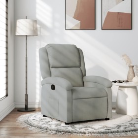 Light Gray Velvet Recliner by , Armchairs - Ref: Foro24-371797, Price: 217,61 €, Discount: %