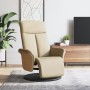 Recliner chair with footrest in cream fabric by , Armchairs - Ref: Foro24-356527, Price: 244,00 €, Discount: %