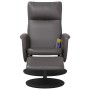 Sillón de masaje reclinable con reposapiés cuero sintético gris de , Sillones - Ref: Foro24-356559, Precio: 137,36 €, Descuen...