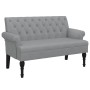 Banco con respaldo tela gris claro 120x62x75,5 cm de , Bancos - Ref: Foro24-372120, Precio: 175,10 €, Descuento: %