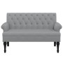 Banco con respaldo tela gris claro 120x62x75,5 cm de , Bancos - Ref: Foro24-372120, Precio: 175,10 €, Descuento: %