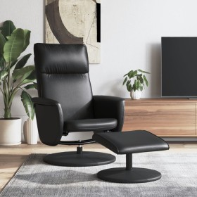 Sillón reclinable con reposapiés cuero sintético negro de , Sillones - Ref: Foro24-356552, Precio: 140,65 €, Descuento: %