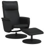 Sillón reclinable con reposapiés cuero sintético negro de , Sillones - Ref: Foro24-356552, Precio: 153,20 €, Descuento: %