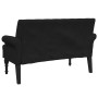 Banco con respaldo tela negro 120x62x75,5 cm de , Bancos - Ref: Foro24-372122, Precio: 175,35 €, Descuento: %