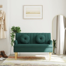 Bench with cushions dark green fabric 113x64.5x75.5 cm by , Banks - Ref: Foro24-372134, Price: 175,41 €, Discount: %