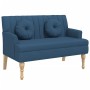 Bench with blue fabric cushions 113x64.5x75.5 cm by , Banks - Ref: Foro24-372136, Price: 175,41 €, Discount: %