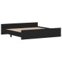 Estructura de cama con cabecero y piecero negro 180x200 cm de , Camas y somieres - Ref: Foro24-3203769, Precio: 147,63 €, Des...