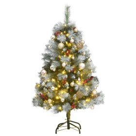 Árbol Navidad artificial con bisagras 150 LED y bolas 120 cm de , Arboles de navidad - Ref: Foro24-3210195, Precio: 64,96 €, ...