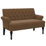 Banco con respaldo ante sintético marrón 120x62x75,5 cm de , Bancos - Ref: Foro24-372129, Precio: 190,74 €, Descuento: %