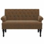 Bench with brown synthetic suede backrest 120x62x75.5 cm by , Banks - Ref: Foro24-372129, Price: 190,74 €, Discount: %