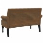 Bench with brown synthetic suede backrest 120x62x75.5 cm by , Banks - Ref: Foro24-372129, Price: 190,74 €, Discount: %