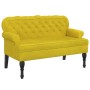 Bench with yellow velvet backrest 119.5x64.5x75 cm by , Banks - Ref: Foro24-372162, Price: 184,33 €, Discount: %