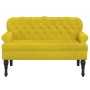 Bench with yellow velvet backrest 119.5x64.5x75 cm by , Banks - Ref: Foro24-372162, Price: 184,33 €, Discount: %