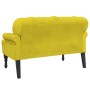 Banco con respaldo terciopelo amarillo 119,5x64,5x75 cm de , Bancos - Ref: Foro24-372162, Precio: 184,33 €, Descuento: %