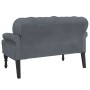 Banco con respaldo terciopelo gris oscuro 119,5x64,5x75 cm de , Bancos - Ref: Foro24-372157, Precio: 190,79 €, Descuento: %