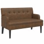 Banco con respaldo ante sintético marrón 112x65,5x75 cm de , Bancos - Ref: Foro24-372155, Precio: 176,95 €, Descuento: %