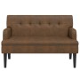 Bench with brown synthetic suede backrest 112x65.5x75 cm by , Banks - Ref: Foro24-372155, Price: 176,95 €, Discount: %