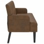 Bench with brown synthetic suede backrest 112x65.5x75 cm by , Banks - Ref: Foro24-372155, Price: 176,95 €, Discount: %