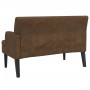 Bench with brown synthetic suede backrest 112x65.5x75 cm by , Banks - Ref: Foro24-372155, Price: 176,95 €, Discount: %