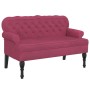 Bench with red velvet backrest 119.5x64.5x75 cm by , Banks - Ref: Foro24-372160, Price: 184,33 €, Discount: %