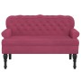 Bench with red velvet backrest 119.5x64.5x75 cm by , Banks - Ref: Foro24-372160, Price: 184,33 €, Discount: %