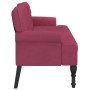 Bench with red velvet backrest 119.5x64.5x75 cm by , Banks - Ref: Foro24-372160, Price: 184,33 €, Discount: %