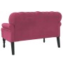 Banco con respaldo terciopelo rojo tinto 119,5x64,5x75 cm de , Bancos - Ref: Foro24-372160, Precio: 184,33 €, Descuento: %