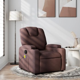 Dark Brown Fabric Reclining Massage Chair by , Armchairs - Ref: Foro24-372382, Price: 239,83 €, Discount: %