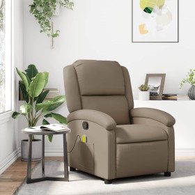 Cappuccino-colored synthetic leather reclining massage chair by , Armchairs - Ref: Foro24-371788, Price: 234,14 €, Discount: %