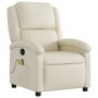 Sillón reclinable de masaje cuero sintético crema de , Sillones - Ref: Foro24-371783, Precio: 241,99 €, Descuento: %