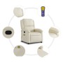 Sillón reclinable de masaje cuero sintético crema de , Sillones - Ref: Foro24-371783, Precio: 241,99 €, Descuento: %