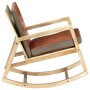 Silla mecedora de cuero auténtico y madera mango maciza marrón de , Mecedoras - Ref: Foro24-282906, Precio: 202,78 €, Descuen...