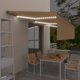 Automatic awning with LED wind sensor, yellow, 6x3m. by , Awnings - Ref: Foro24-3069493, Price: 735,50 €, Discount: %