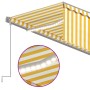 Automatic awning with LED wind sensor, yellow, 6x3m. by , Awnings - Ref: Foro24-3069493, Price: 725,21 €, Discount: %