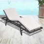 Sun lounger with black synthetic rattan cushion by vidaXL, Loungers - Ref: Foro24-43108, Price: 123,54 €, Discount: %