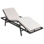 Sun lounger with black synthetic rattan cushion by vidaXL, Loungers - Ref: Foro24-43108, Price: 123,54 €, Discount: %