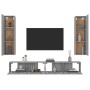 TV furniture set 4 pieces gray Sonoma plywood by , TV Furniture - Ref: Foro24-3114212, Price: 178,78 €, Discount: %