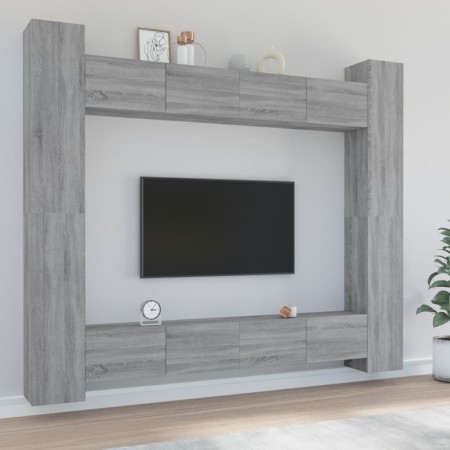 8-teiliges TV-Möbelset Sperrholz Sonoma grau von , TV-Möbel - Ref: Foro24-3114244, Preis: 391,71 €, Rabatt: %