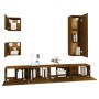 Set de muebles para TV 5 pzas madera contrachapada roble marrón de , Muebles TV - Ref: Foro24-3114453, Precio: 199,96 €, Desc...