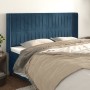 Headboard with dark blue velvet ears 163x16x118/128 cm by , Headboards and footboards - Ref: Foro24-3119876, Price: 125,07 €,...