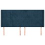 Headboard with dark blue velvet ears 163x16x118/128 cm by , Headboards and footboards - Ref: Foro24-3119876, Price: 125,07 €,...