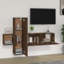 3-piece TV furniture set made of brown oak plywood by , TV Furniture - Ref: Foro24-3120229, Price: 120,76 €, Discount: %